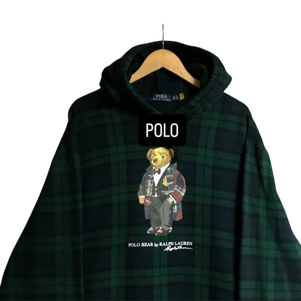 폴로 랄프로렌 타탄체크 신형 큐알라인 후드티