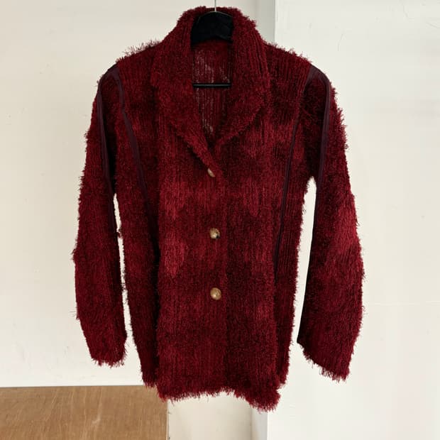 플리츠 플리즈 레드 자켓