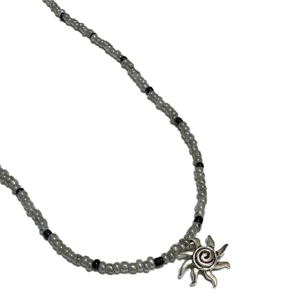 Ellavo dark silver beads necklace