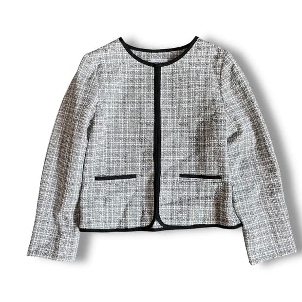 JPN 블랙화이트 트위드 자켓 L