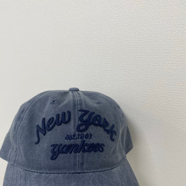 MLB 바시티 레터링 컬러데님 언스트럭쳐 볼캡 뉴욕양키스
