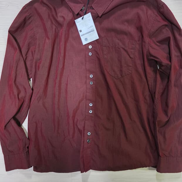 해칭룸 라나 셔츠 오버 다이드 다크 레드 3