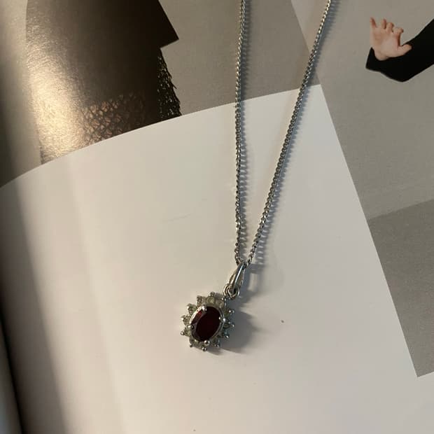 빈티지 가넷 탄생석 목걸이