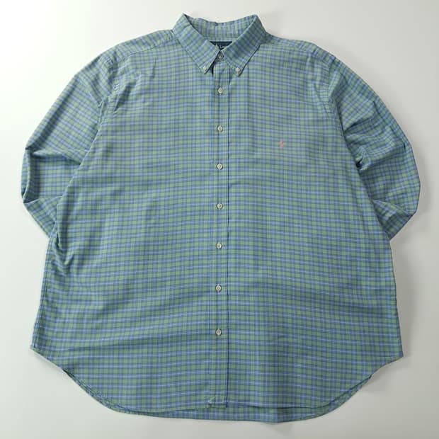 CK306 2XB 폴로 90s 스몰플래드체크 핑크포니 셔츠 남방