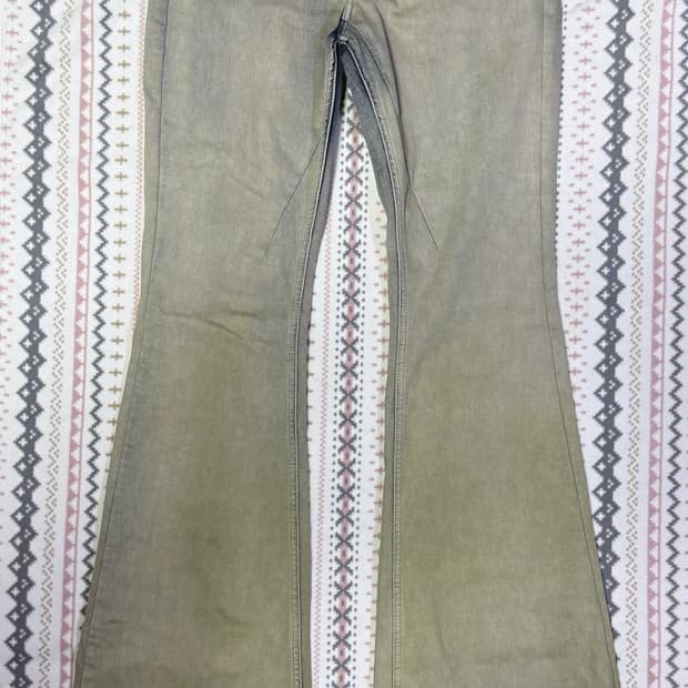 릭오웬스 볼란 부츠컷 데님 펄 애시드 디그레이드 허리 27