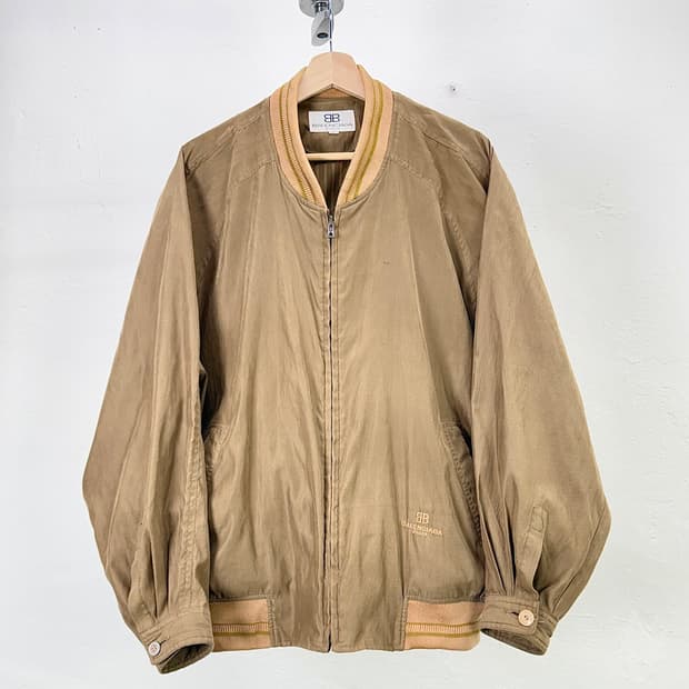 발렌시아가 카멜 타프타 실키 블루종 자켓