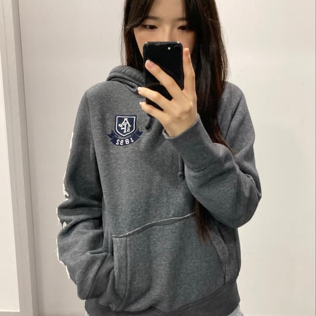 아베크롬비 레터링 로고 후드티