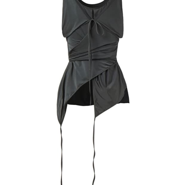 오픈와이와이 STRING MULTI WAY BLOUSE, CHARCOAL