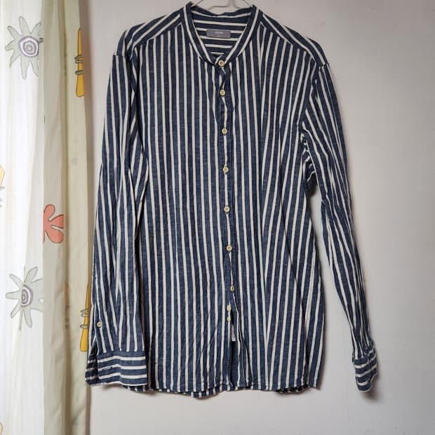 VOSTRO 스트라이프 헨리넥 셔츠 110