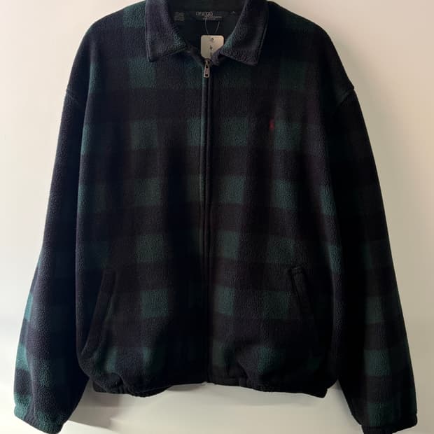 90s 폴로 블랙워치 플리스 집업 자켓 USA