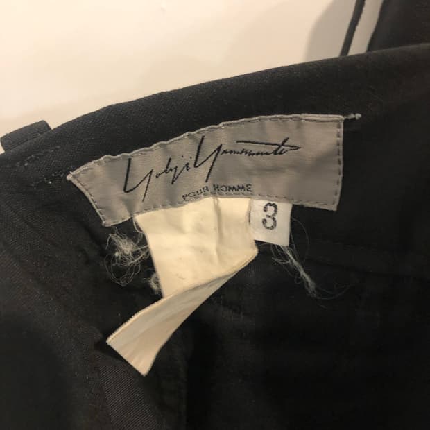 요지야마모토 뿌르옴므 레인울 크롭 슬랙스 3