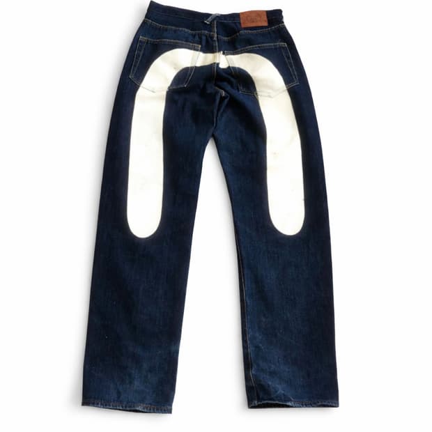 에비수 빅로고 와이드 데님팬츠