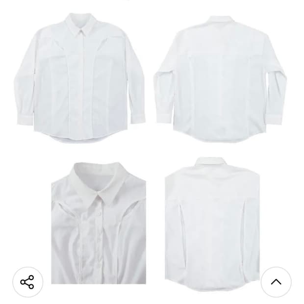 오호스 Chest hole nylon shirt/ white