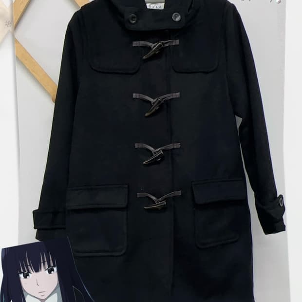 ❄️사와코깔 미디 블랙 떡볶이 코트 ❄️ 그런지 러블리 학생 고갸루