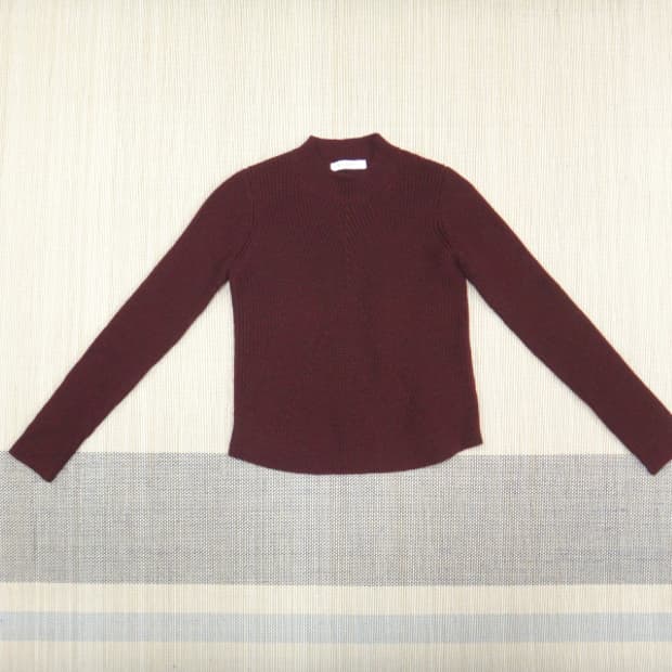 (80/44) 산드로 SANDRO 울혼방 니트 버건디