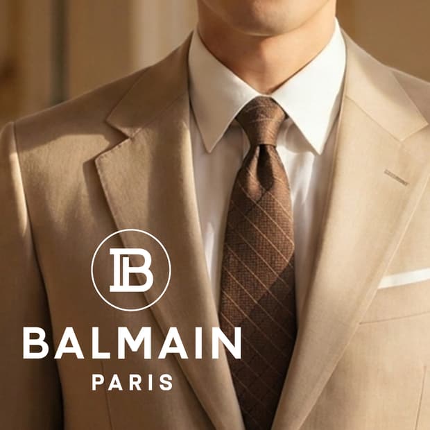 발망 넥타이 브라운 체크 패턴 9.5cm A+등급 K2563
