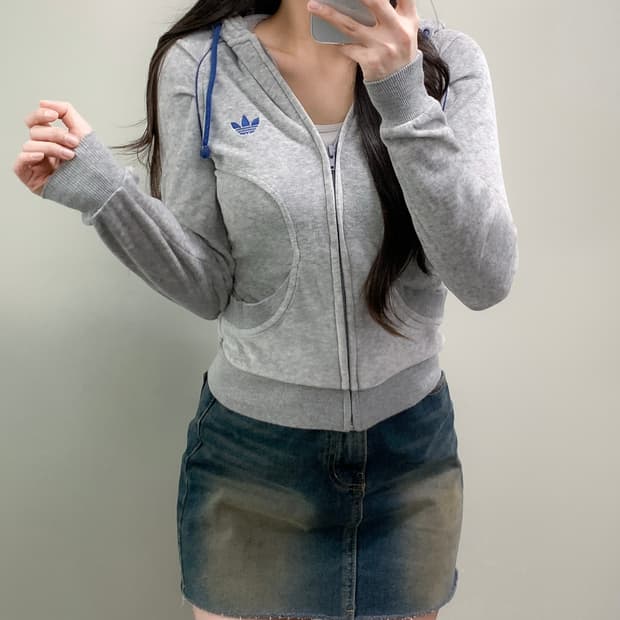 아디다스 벨벳 후드집업