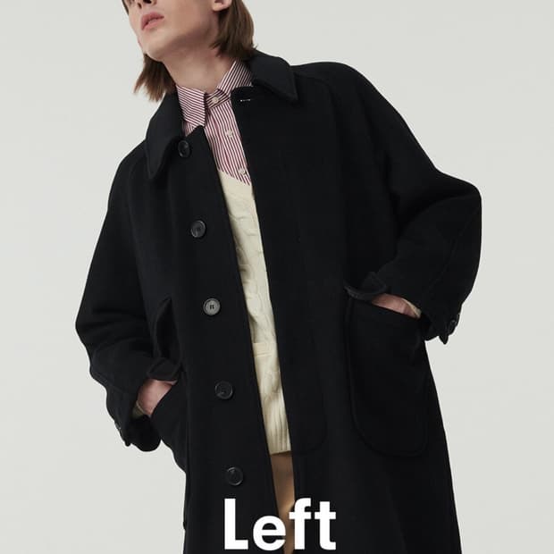 레프트서울 오버사이즈 발마칸 울 코트 블랙 M