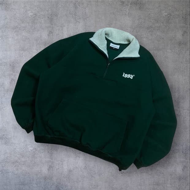 1993 스튜디오 스몰 로고 그린 하프 집업 맨투맨