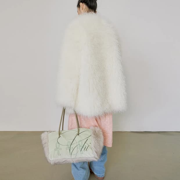 Sculptor Faux Fur Middle Jacket White
