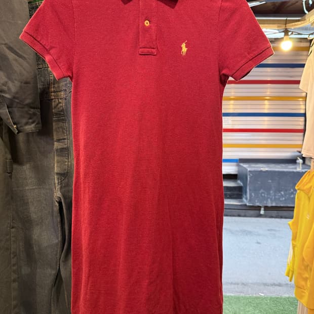 폴로 랄프로렌 화이트포니 버건디 pk 원피스