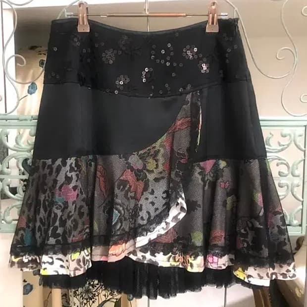 파우닝133 대장 오리엔탈 호피 글리터 스팽글 스커트 큐빈레이어룸레테