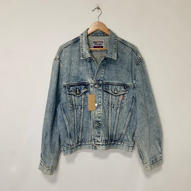 Wrangler 랭글러 y2k 워싱 데님 봄버 연청 자켓 L 돌청 빈티지
