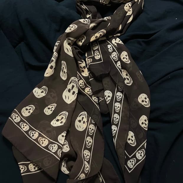 브라운 스컬 스카프 해골 펑크 대장템 와투케 빈티지