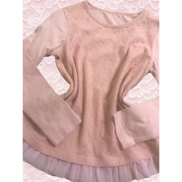 일본빈티지 핑크 벚꽃 긴팔 히메갸루 라떼갸루 모리걸