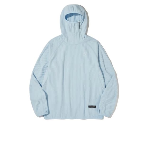 CALORA FLEECE HOODED PULLOVER_SKY BLUE