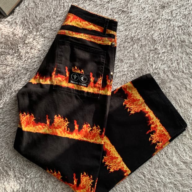 떠그클럽 쵸퍼 플레임 불 팬츠