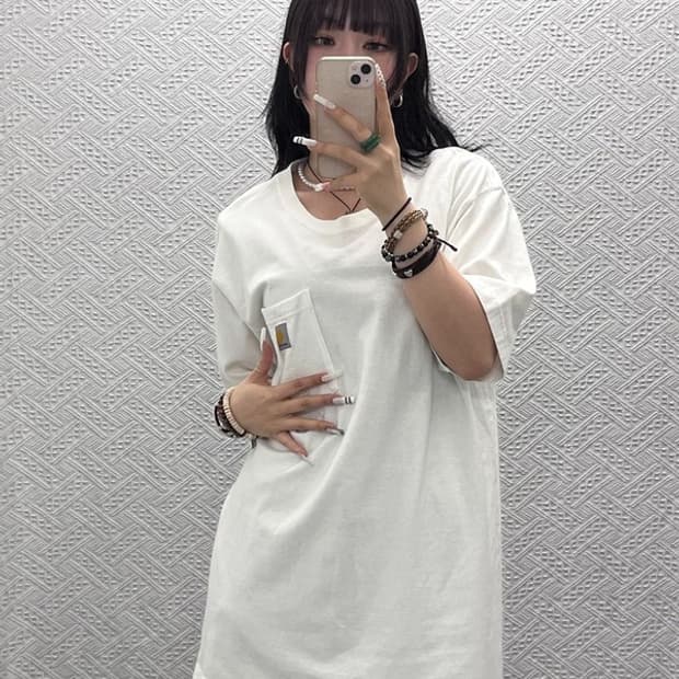 칼하트 빈티지 캐주얼 포켓 오버핏 워크 반팔티 M C10895