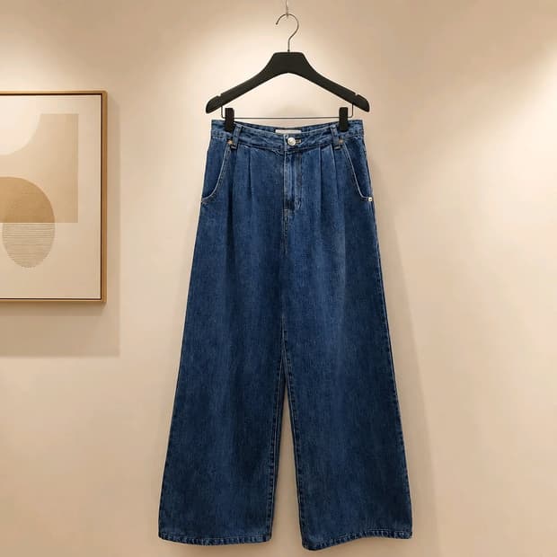 모조에스핀 2023 와이드 핀턱 데님 팬츠 S사이즈