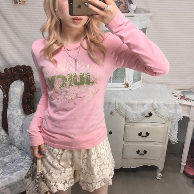 쥬시꾸뛰르 갸루 핑크 롱슬리브