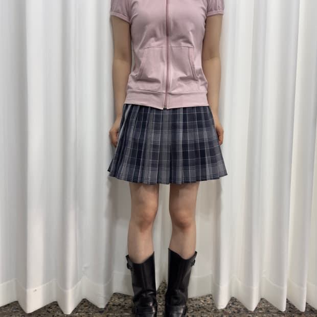 check pleats skirt
