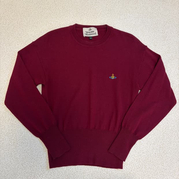 비비안웨스트우드 임포트 클래식 울 니트-버건디