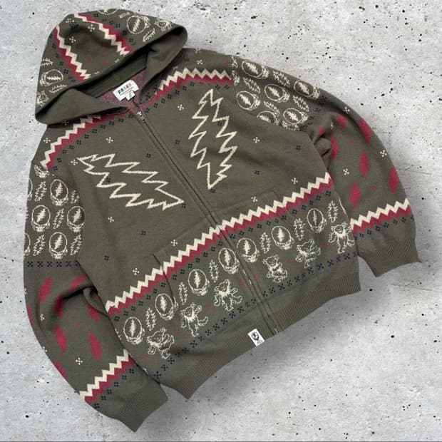 [XL] 디스이즈네버댓 x 그레이트풀데드 후드집업 니트 가디건 C702