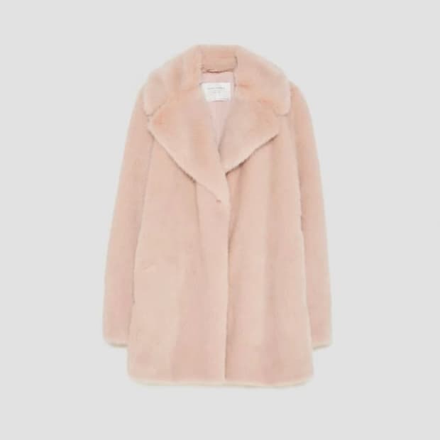 (xs) 자라 에코퍼 연핑크 코트