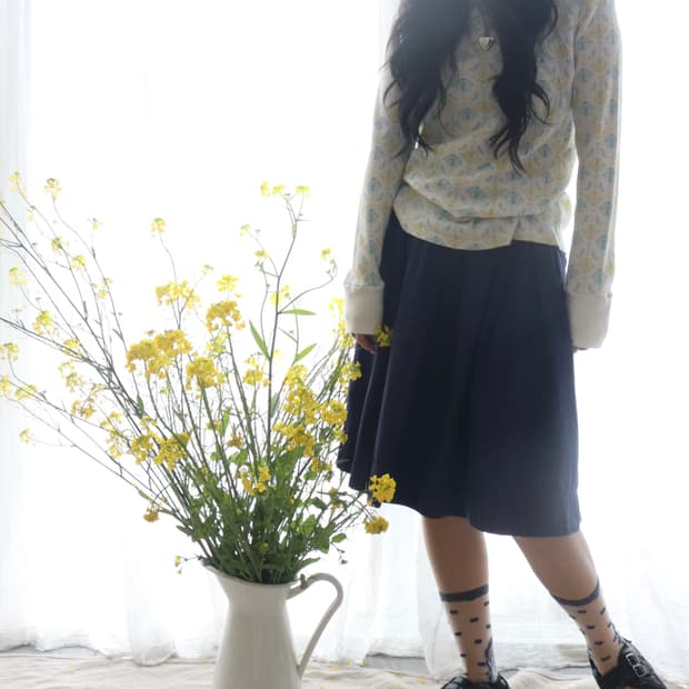 [MHL] Navy Midi Skirt