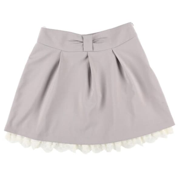 샤키리 BOW MINI DOT LACE SKIRT (GREY)