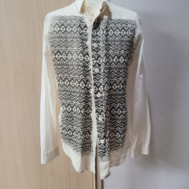 자라맨 ZARAMAN 에스닉 패턴 셔츠 105 화이트