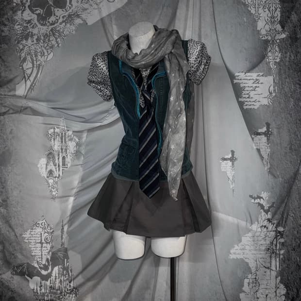 민트 레오파드 데일리 미쿠프레피 코디세트 