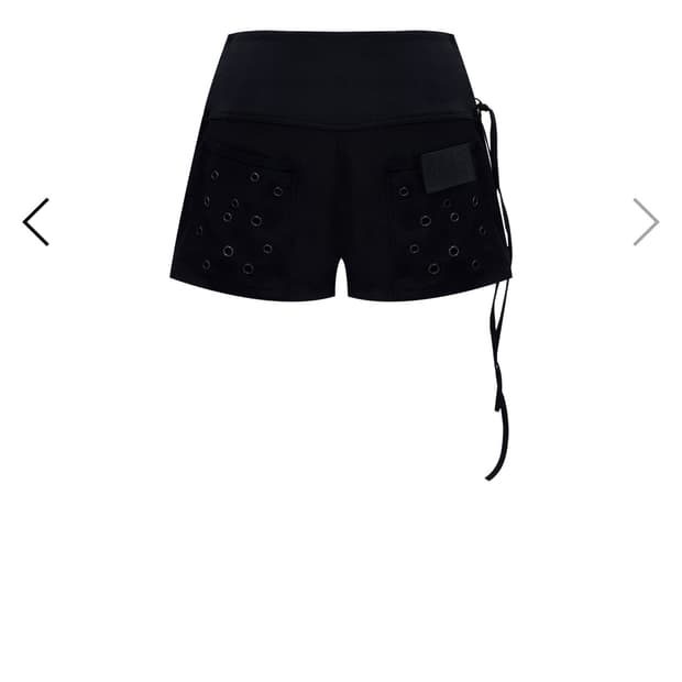 0104 S/NO.28 EYELET SHORTS 아일릿 반바지 블랙 쇼츠