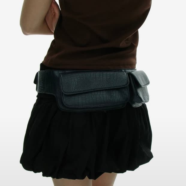 파르티멘토우먼 레이어드 벨트백 네이비