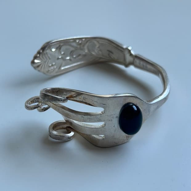 빈티지 오닉스 포크뱅글 L