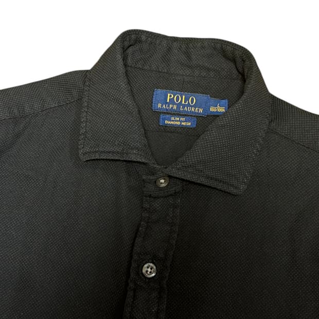 폴로 랄프로렌 다이아몬드 메쉬 블랙 셔츠