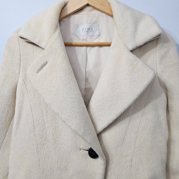타임 TIME 아이보리 모 코트 ~55반