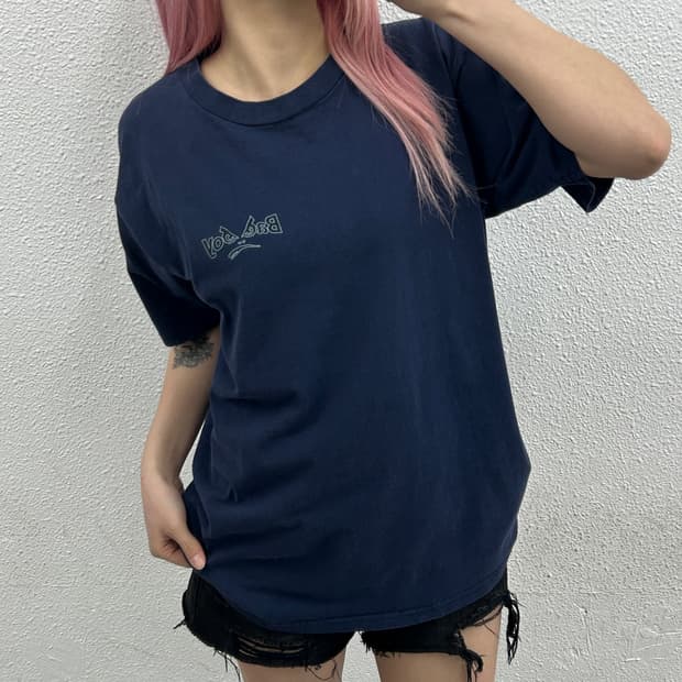 90s U.S.A 배드보이 네이비 반팔 L