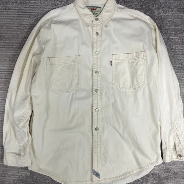 Vtg Levis 화이트 데님셔츠