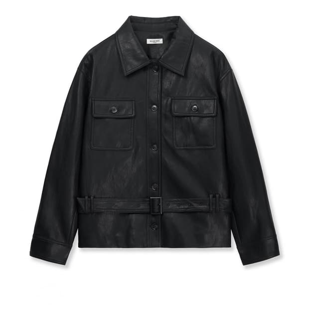 헬레네파리스 레더 버튼 클로슈어 재킷 [블랙] 